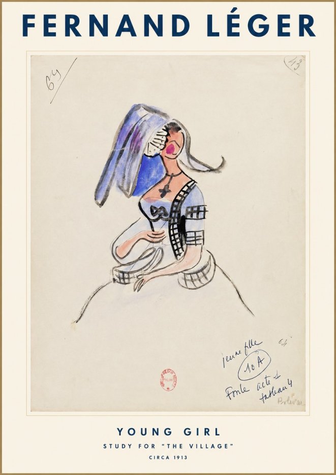 Fernand Léger Young Girl - Study for "the Village" No1 - Plakat