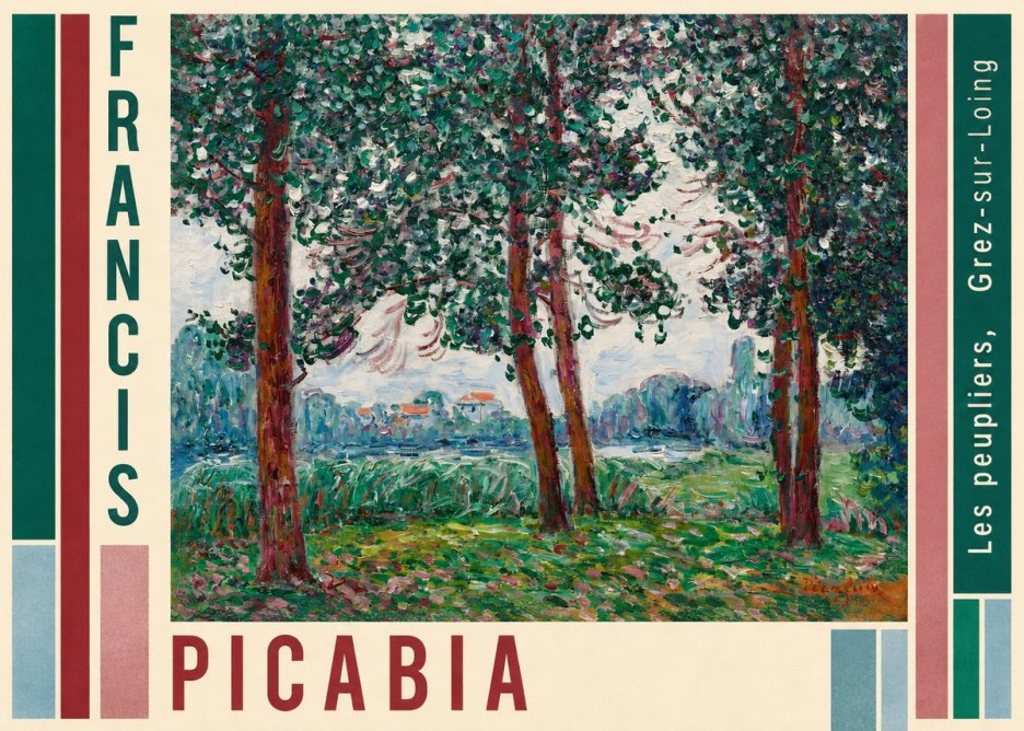 Francis Picabia Les Peupliers, Grez-sur-loing No3 - Plakat