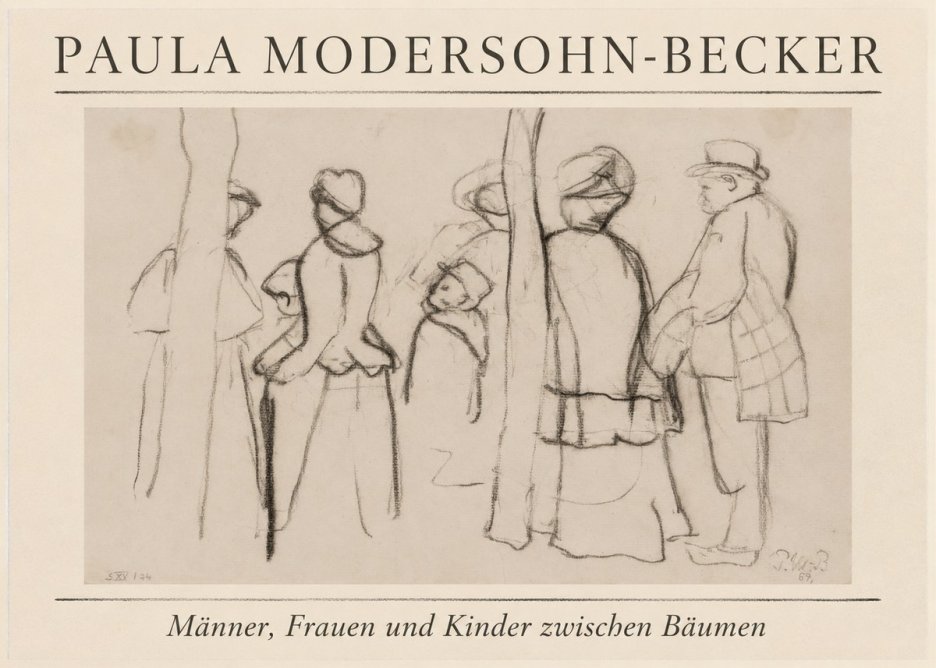 Paula Modersohn-Becker Männer, Frauen Und Kinder Zwischen Bäumen No1 - Plakat