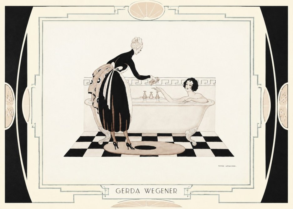 Gerda Wegener Woman in Bathtub No4 - Plakat