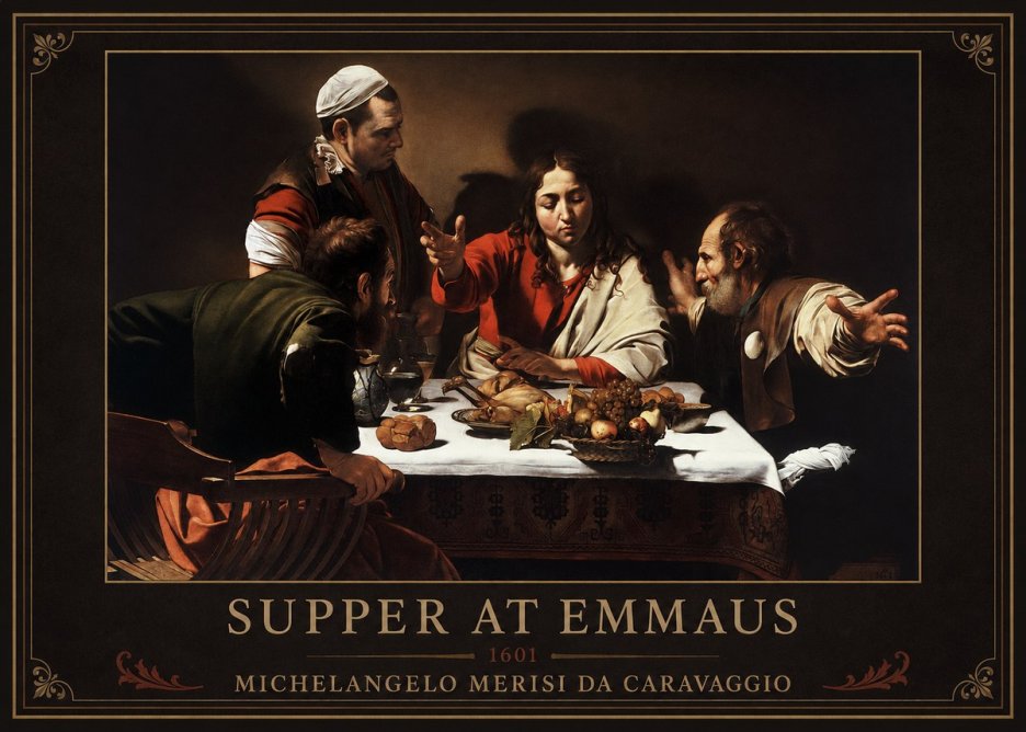 Michelangelo Merisi da Caravaggio Supper at Emmaus No1 - Plakat