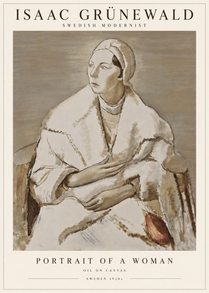 Isaac Grünewald Woman in a White Wrap No3 - Plakat