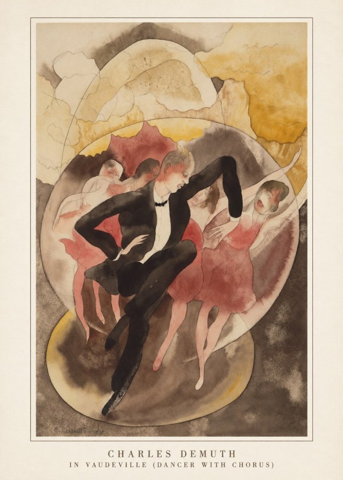 Charles Demuth In Vaudeville (Dancer with Chorus) No4 - Plakat
