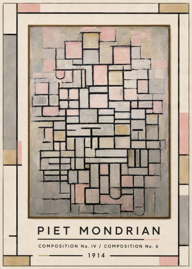 Piet Mondrian Composition No. Iv / Composition No. 6 No1 - Plakat