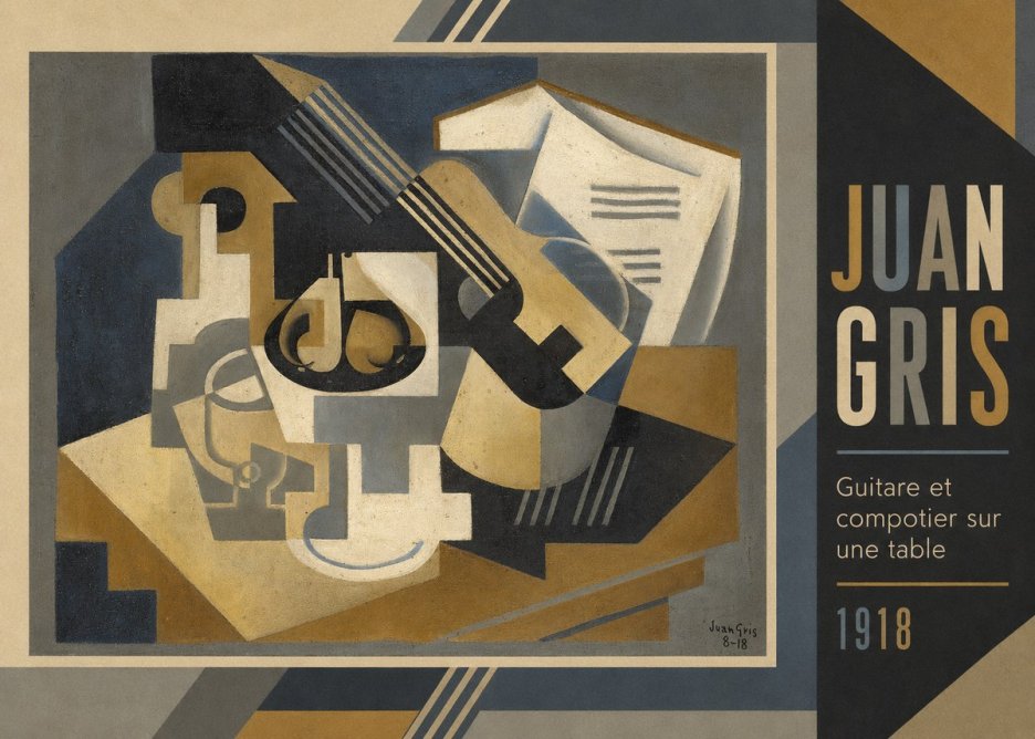 Juan Gris Guitare Et Compotier Sur Une Table No2 - Plakat
