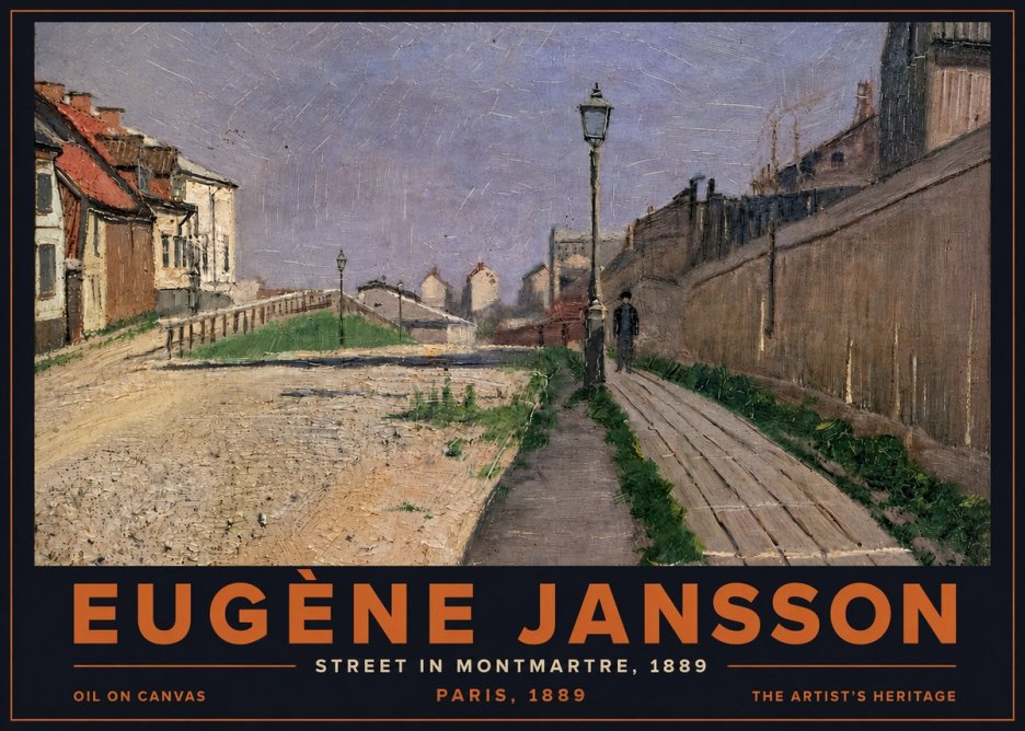 Eugène Jansson Street in Montmartre, 1889 No5 - Plakat