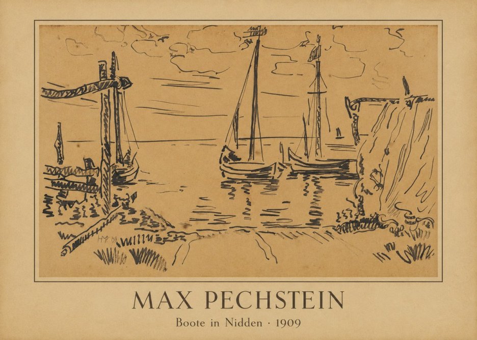 Max Pechstein Boote in Nidden No4 - Plakat