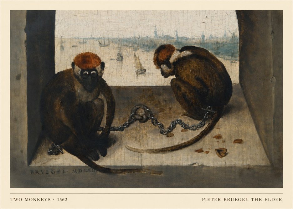Pieter Bruegel Two Monkeys I No4 - Plakat