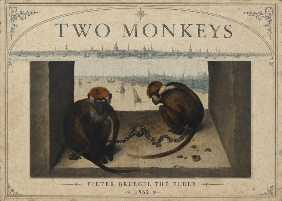 Pieter Bruegel Two Monkeys I No6 - Plakat