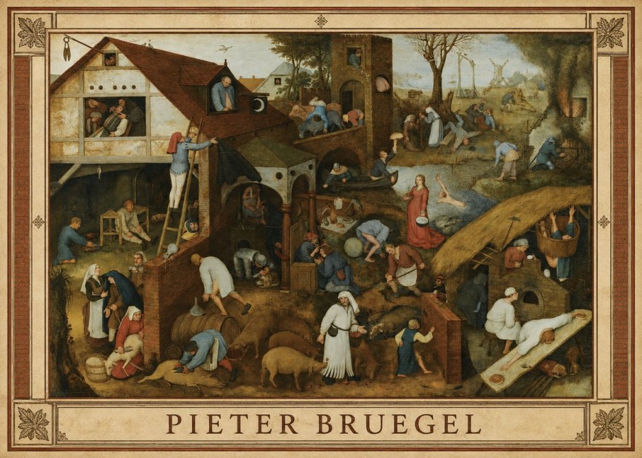 Pieter Bruegel Netherlandish Proverbs I No1 - Plakat