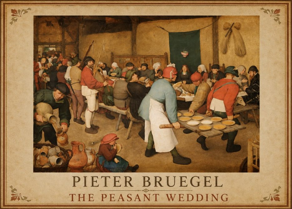 Pieter Bruegel The Peasant Wedding I No1 - Plakat