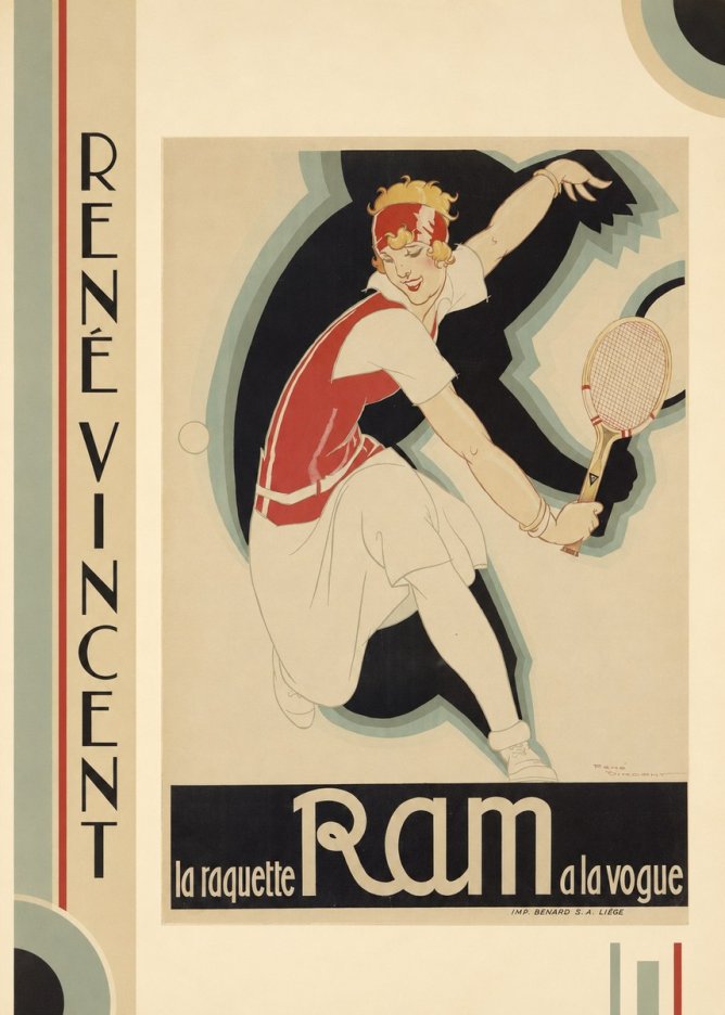 René Vincent Ram La Raquette À La Vogue No2 - Plakat