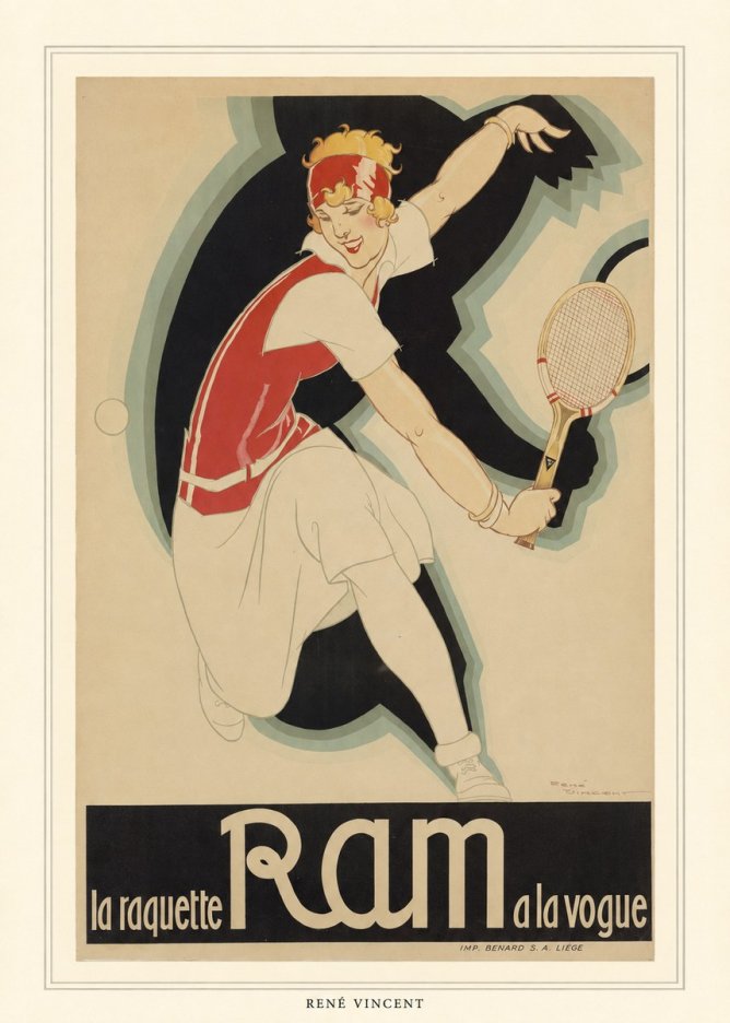 René Vincent Ram La Raquette À La Vogue No4 - Plakat