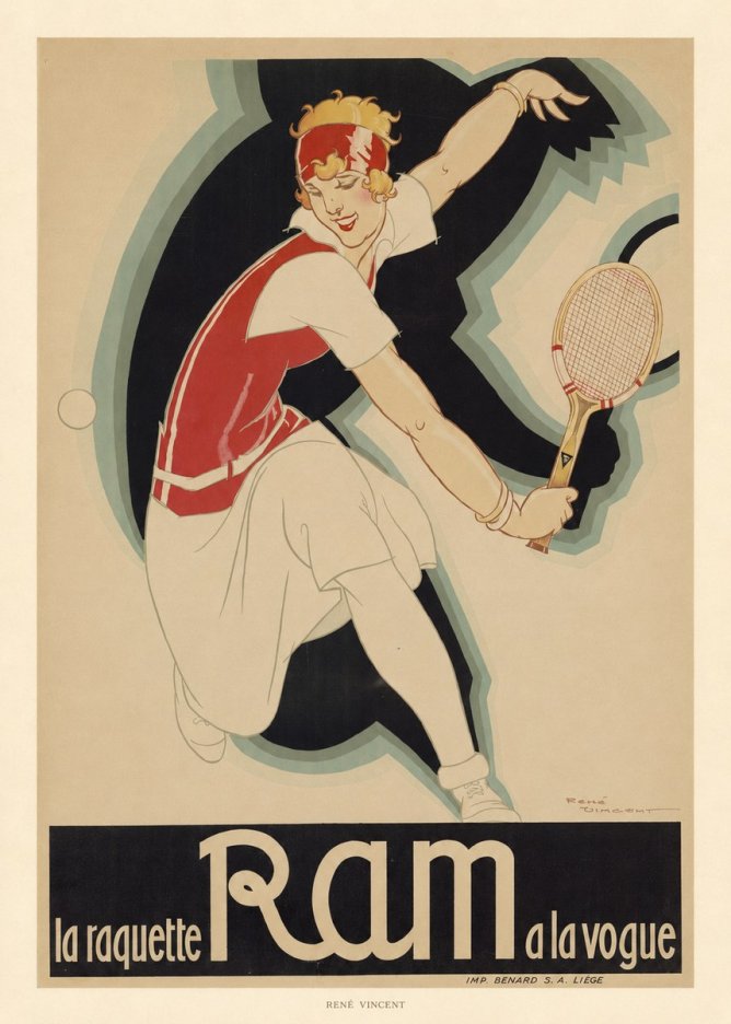 René Vincent Ram La Raquette À La Vogue No6 - Plakat