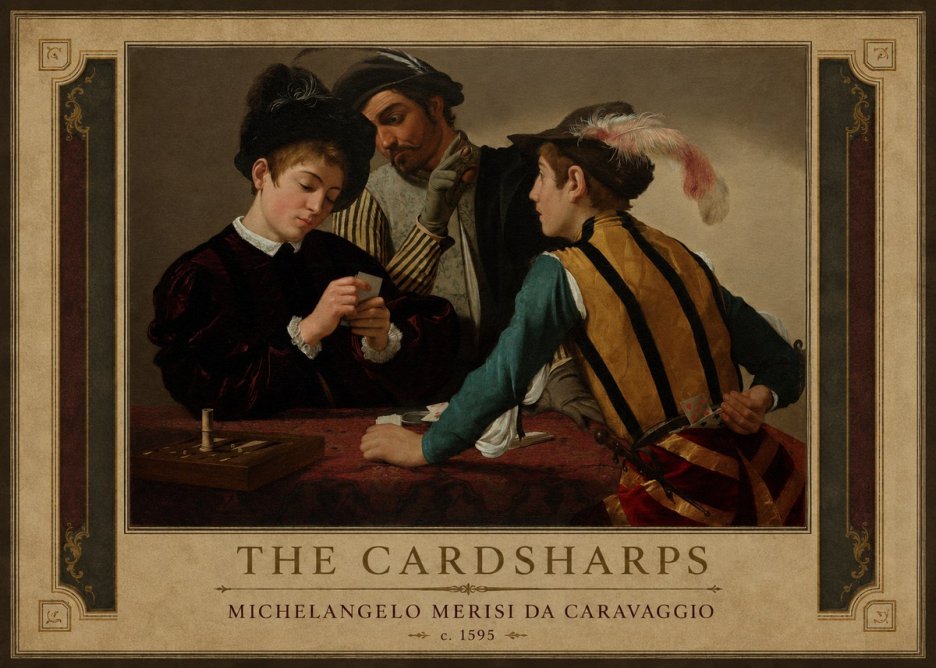 Michelangelo Merisi da Caravaggio The Cardsharps I No1 - Plakat