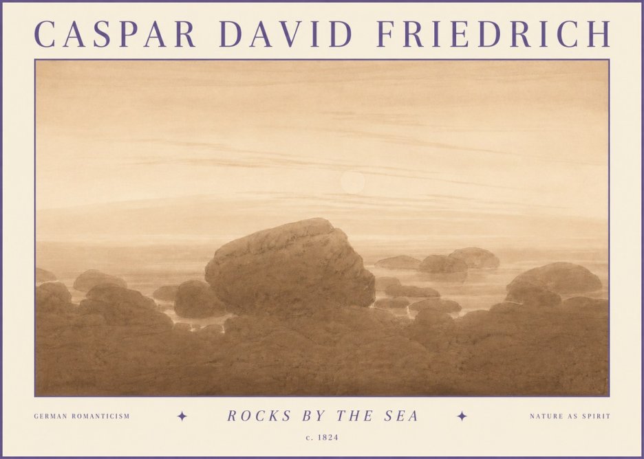 Caspar David Friedrich Rocks by the Sea No3 - Plakat