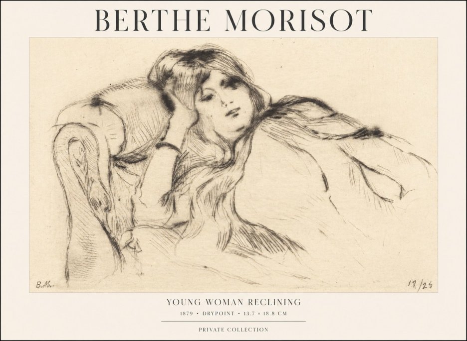 Berthe Morisot Young Woman Reclining II No1 - Plakat