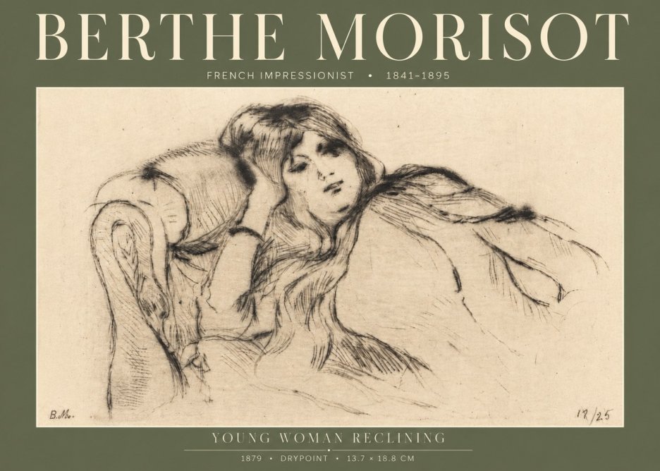 Berthe Morisot Young Woman Reclining II No4 - Plakat