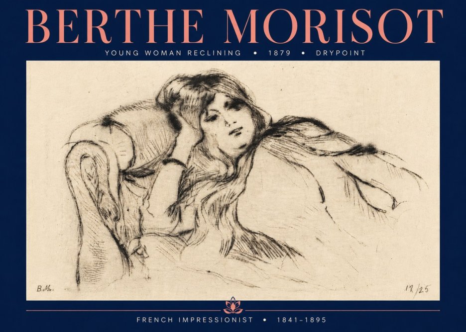 Berthe Morisot Young Woman Reclining II No6 - Plakat