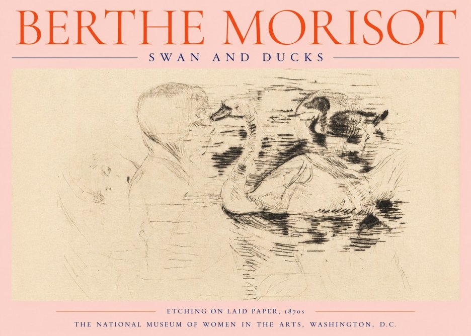 Berthe Morisot Swan and Ducks No2 - Plakat