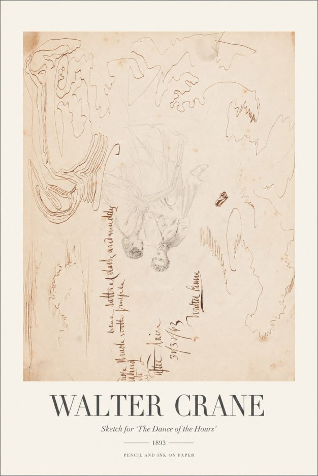 Walter Crane Sketch for 'the Dance of the Hours' No1 - Plakat