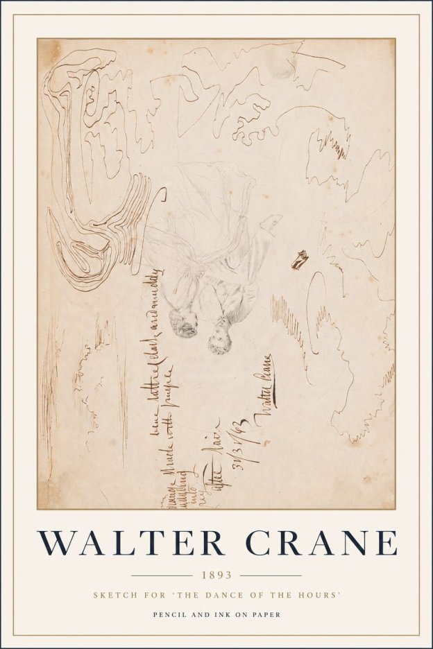 Walter Crane Sketch for 'the Dance of the Hours' No3 - Plakat