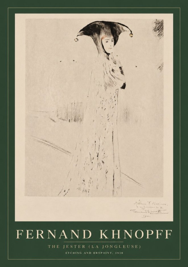 Fernand Khnopff The Jester (La Jongleuse) No3 - Plakat
