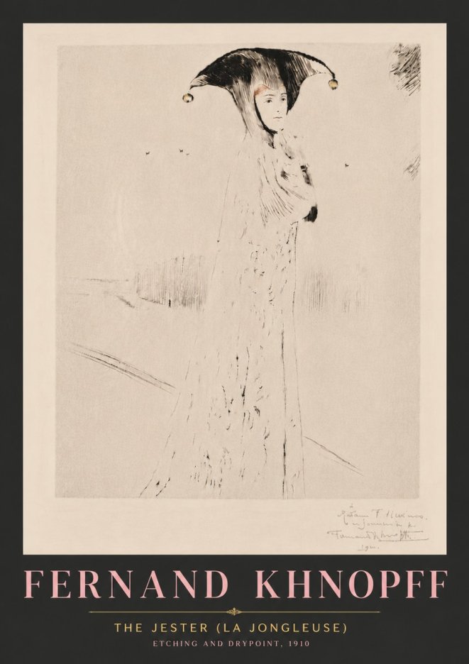 Fernand Khnopff The Jester (La Jongleuse) No6 - Plakat