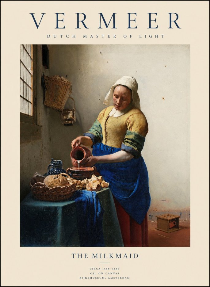Vermeer The Milkmaid No1 - Plakat