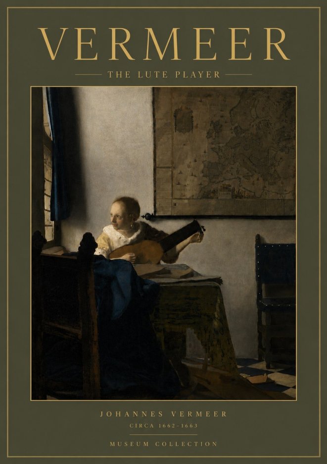 Vermeer The Lute Player No4 - Plakat