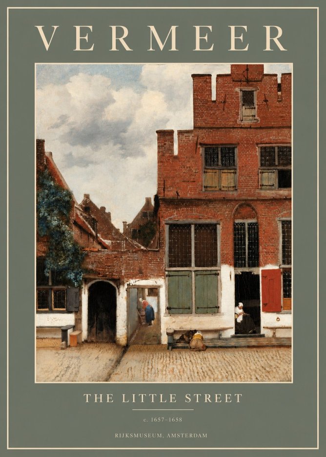 Vermeer The Little Street No2 - Plakat