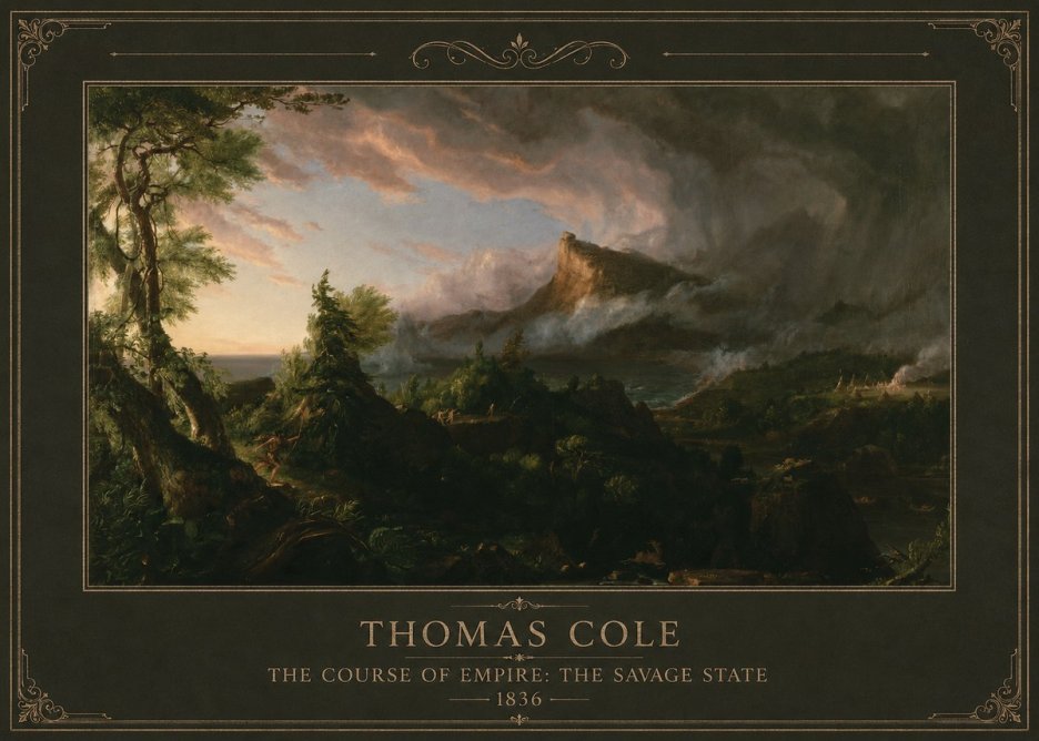 Thomas Cole The Course of Empire: the Savage State I No1 - Plakat