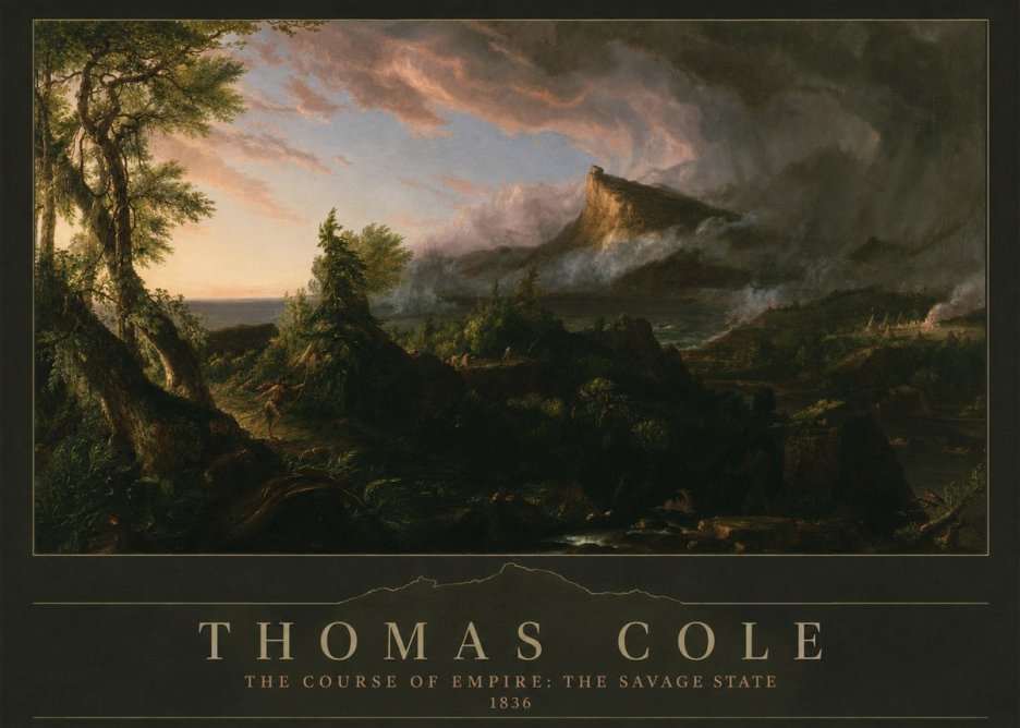 Thomas Cole The Course of Empire: the Savage State I No3 - Plakat