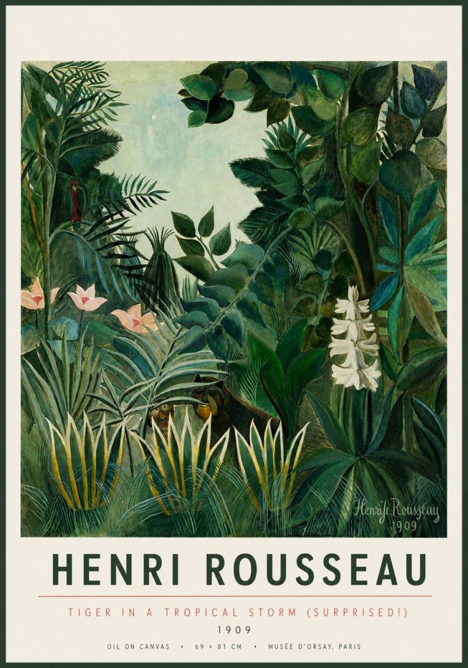 Rousseau Tiger in a Tropical Storm (Surprised!) No3 - Plakat