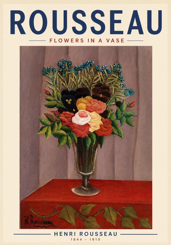 Rousseau Flowers in a Vase No5 - Plakat