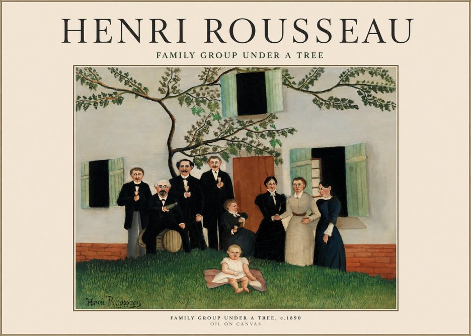 Rousseau Family Group Under a Tree No1 - Plakat
