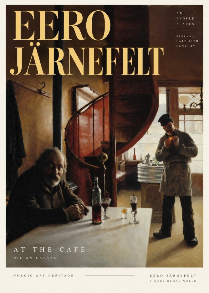 Eero Järnefelt Interior with Two Men No5 - Plakat
