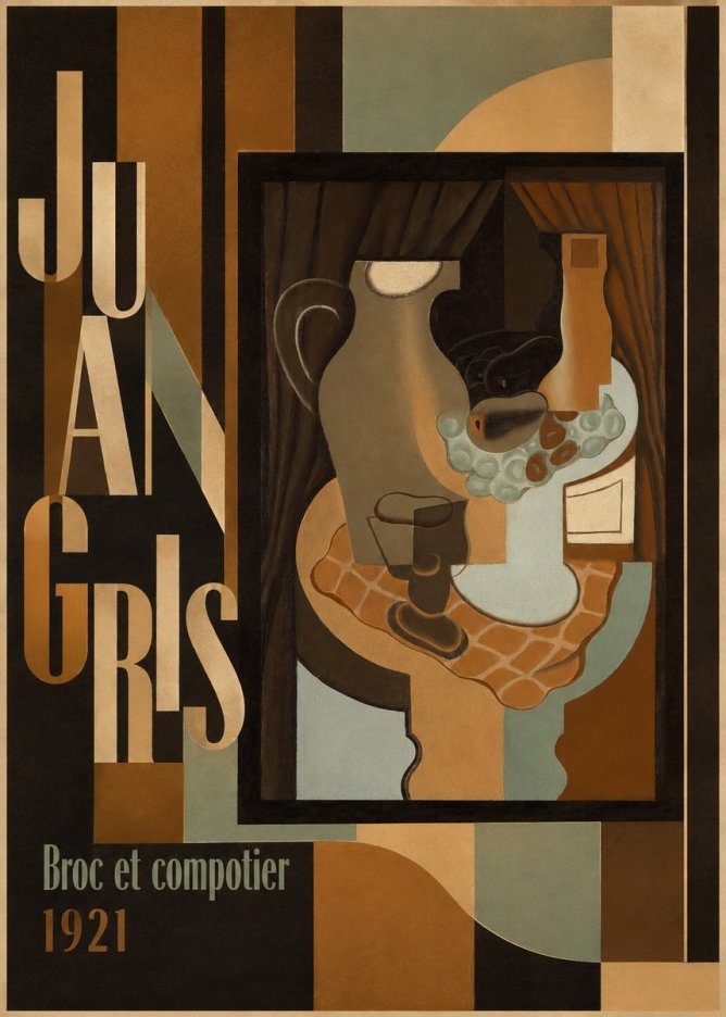 Juan Gris Broc Et Compotier No5 - Plakat