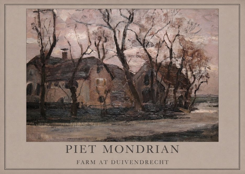 Piet Mondrian Farm at Duivendrecht No2 - Plakat