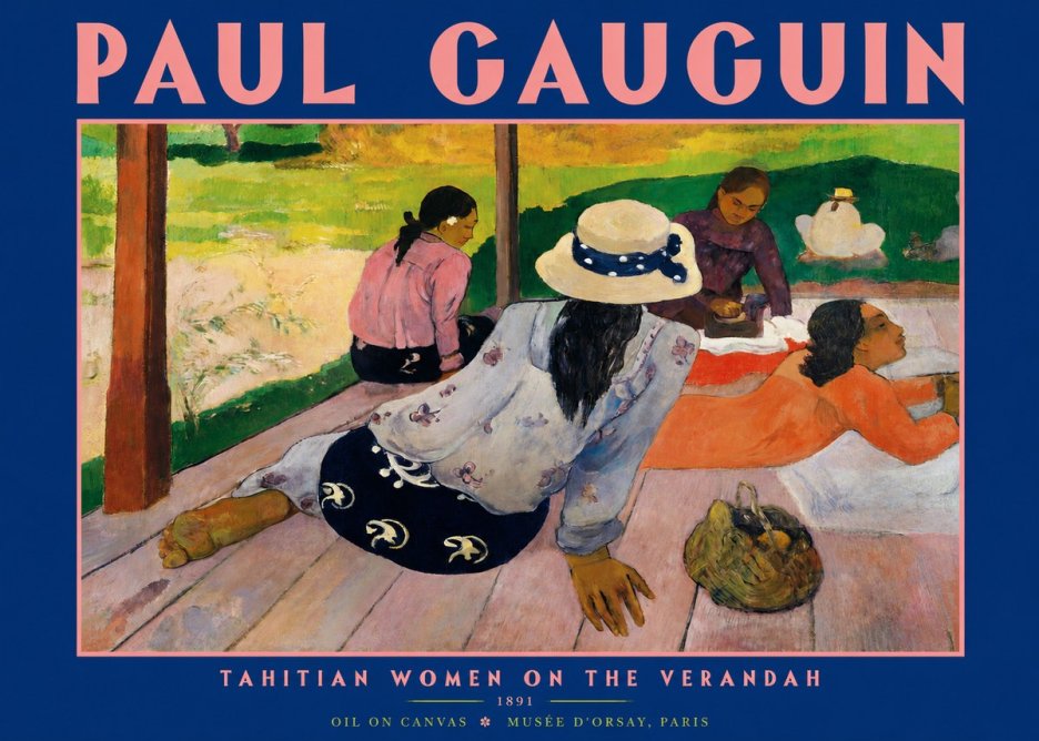 Paul Gauguin Tahitian Women on the Verandah No2 - Plakat
