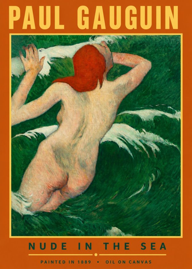 Paul Gauguin Nude in the Sea No3 - Plakat