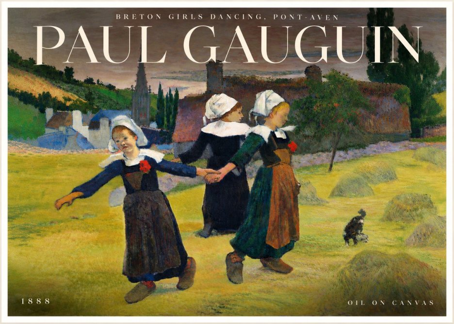 Paul Gauguin Breton Girls Dancing, Pont-aven No6 - Plakat