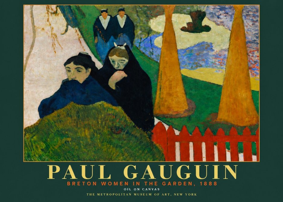 Paul Gauguin Breton Women in the Garden, 1888 No3 - Plakat