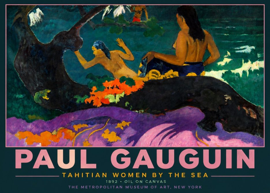 Paul Gauguin Tahitian Women by the Sea No5 - Plakat