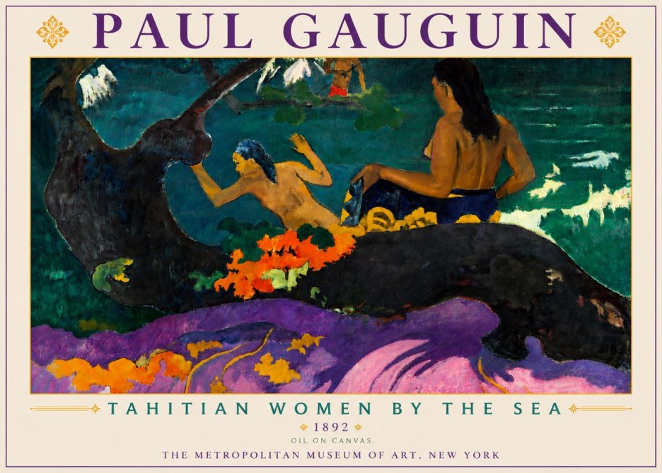 Paul Gauguin Tahitian Women by the Sea No6 - Plakat