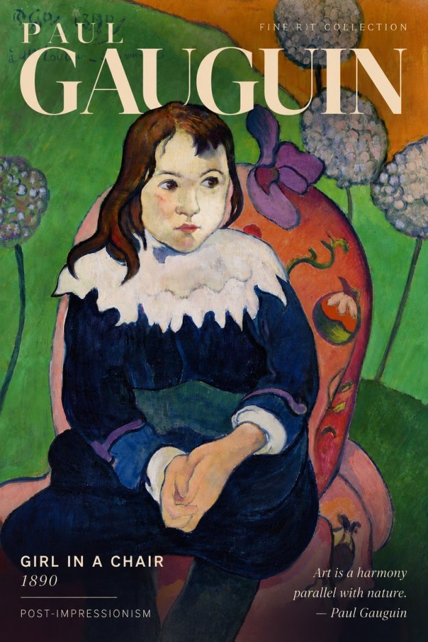 Paul Gauguin Girl in a Chair No4 - Plakat
