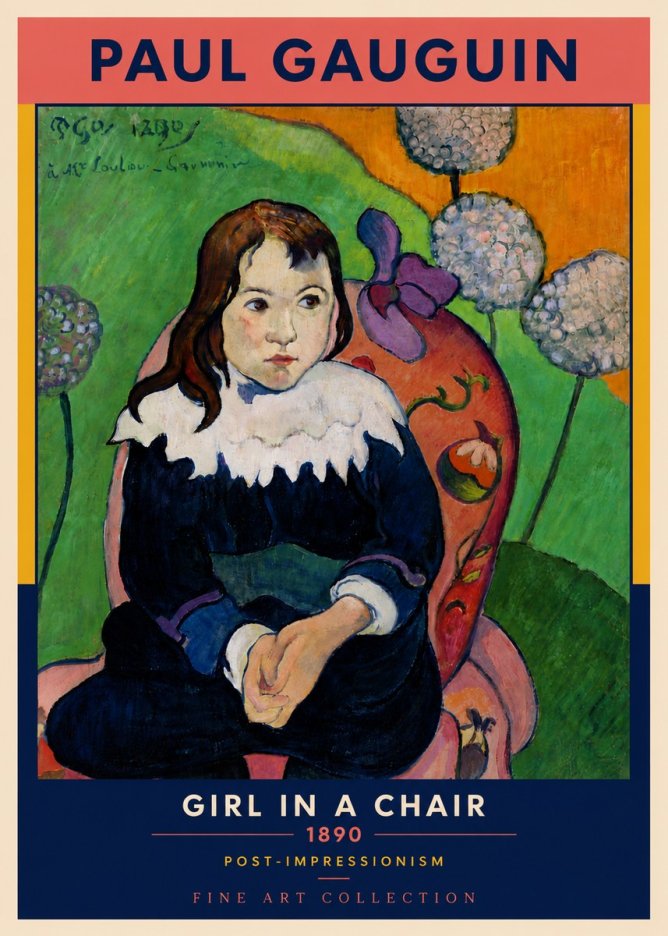 Paul Gauguin Girl in a Chair No6 - Plakat