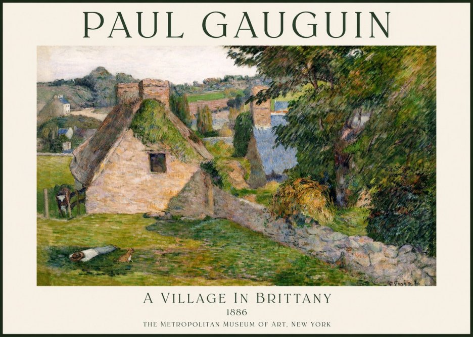 Paul Gauguin A Village in Brittany No1 - Plakat