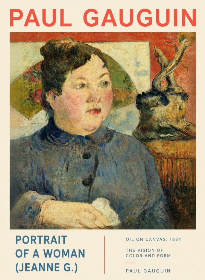Paul Gauguin Portrait of a Woman (Jeanne G.) No3 - Plakat