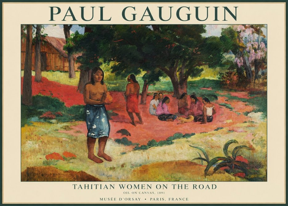 Paul Gauguin Tahitian Women on the Road No1 - Plakat